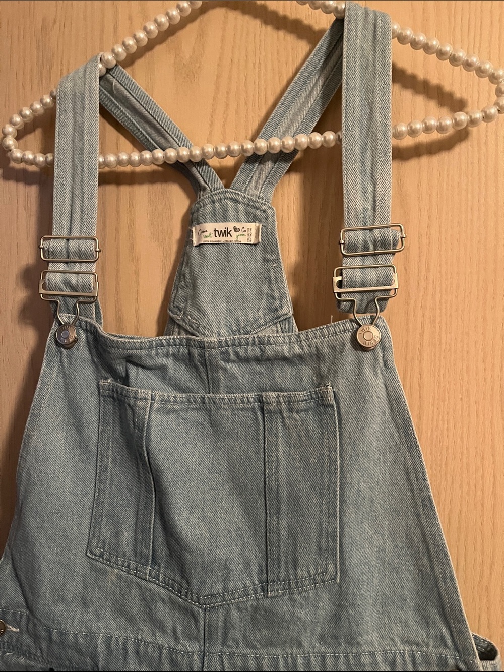 twik Light Blue Denim Short Overall Shorts - Picture 2 of 10